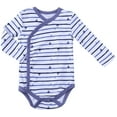 thumbnail image 2 of Clothes Baby Kimono Side Snap Onesies Boy Long Sleeve Bodysuit Blue, 2 of 4