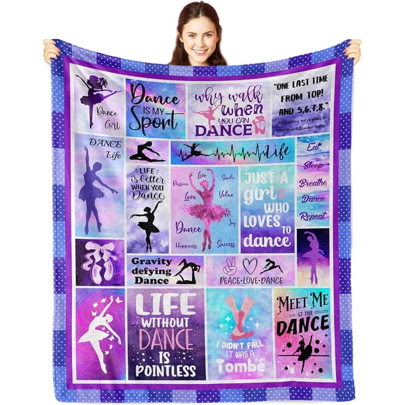 LHSHID Dancer Gifts Blanket Dance Gifts for Girls Ballet Gifts Dance Teacher Dance Gifts for Teen Dance Recital Dancing Heart Cheerleader Gymnastics Cheerleading Gifts Throw Blankets 60x80in