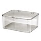 thumbnail image 2 of Caja de almacenamiento de escritorio de plástico de gran capacidad, resistente al polvo, multifuncional, con tapa, color gris claro, 2 of 12