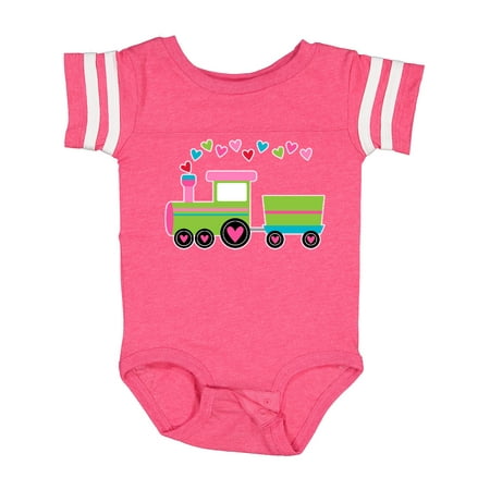 

Inktastic Valentine Heart Train Gift Baby Boy or Baby Girl Bodysuit