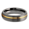 thumbnail image 2 of 6mm Gunmetal Wedding Ring,Yellow Gold Tungsten Ring,Anniversary Ring,6mm Wedding Ring,Tungsten Carbide Ring,Band, 2 of 4