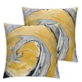 thumbnail image 2 of Acheng Throw Pillow Covers&nbsp;Set of 2 Yellow and Black Gold Golden Silver Marble Ink Abstract Painting Square Pillowcase for Home Decor Sofa Car Bedroom Pillow case White, 2 of 6