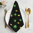 thumbnail image 2 of St. Patrick's Day Cloth Napkins, Green Shamrock Gold Coin Minimalist Black Washable and Reusable Dinner Napkins Set of 2, Table Napkin for Kitchen Party Birthday Wedding Hotel Housewarming 20"x20", 2 of 9