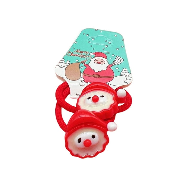 Cinta para el pelo navideña para niñas, pinza para el pelo navideña para bebés, pinza para el pelo de Papá Noel, cinta elástica para el pelo para niñas pequeñas