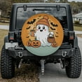 thumbnail image 2 of Lotusprinthandmade Cute Spooky with Pumpkin Halloween Spare Tire Cover Without Backup Camera Hole 6 Sizes (27 in.), halloween decor spare tire cover, 2 of 6