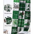thumbnail image 3 of St. Patrick's Day Blackout Curtains for Bedroom Living Room Darkening Curtains 84 Inch Length 2 Panels Set Green Checked Luck Leaves Gnomes Window Curtain Window Treatment Grommet Drapes 52"x84", 3 of 9