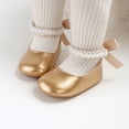 thumbnail image 5 of Quealent Baby Shoes Mary Jane Flats Non Slip Soft Sole Toddler Sneakers First Walkers Party Christmas Dress Shoes Gold for Size 11, 5 of 7