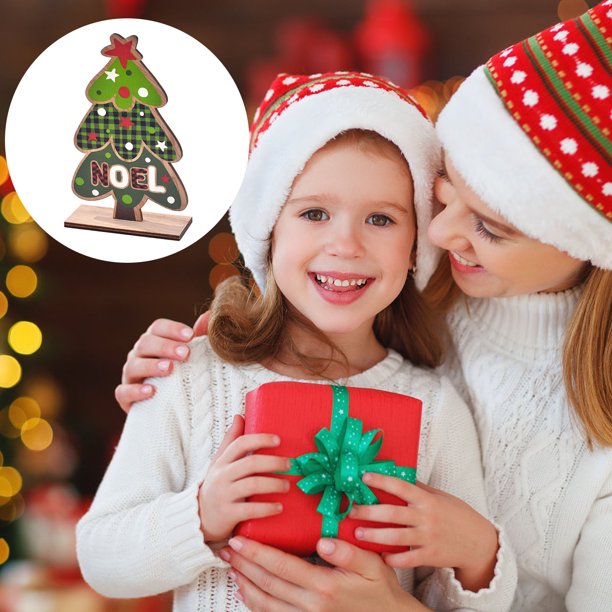 Adornos Navideños de Madera para Árbol de Navidad Muñeco de Nieve Rodolfo el Anciano Sin Rostro onlyliua