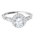 thumbnail image 2 of Aonejewelry 1/2 Ct Halo Round Diamond Antique Engagement Ring In 14k White Gold, 2 of 4