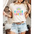 thumbnail image 3 of Hello Kindergarten Shirt for Girls Rainbow Back to School First Day Graphic Tee Kids Natural Shirt Large, 3 of 7