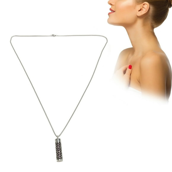 Collier Pendentif en Huiles Essentielles, Collier Diffuseur d'Huiles Essentielles en Acier Inoxydable Élégant et Lisse à Ajouré pour le Voyage
