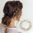 thumbnail image 2 of Unique Bargains 1 Pc Fashion Faux Pearls Hair Elastic Band Beige, 2 of 5
