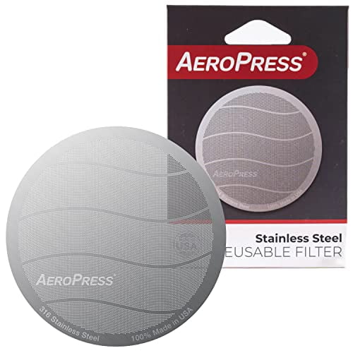 AeroPress Filtre Réutilisable en Acier Inoxydable - Remplacement de Filtre à Café en Métal pour Cafetières AeroPress d'Origine &amp; AeroPress Go - Pack de 1