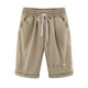 thumbnail image 2 of Puntoco pantalones cortos de verano para mujer, moda 2024, pantalones cortos informales con estampado de cinco puntos de verano para mujer, pantalones cortos de lino y algodón de talla grande, 2 of 5