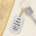 thumbnail image 6 of God Is Our Refuge Christian Stainless Steel or 18k Gold Premium Swivel Dog Tag Keychain, 6 of 10