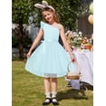 thumbnail image 3 of Oudiya Girls Spring One Shoulder Dresses Ruffle Sleeveless Formal Birthday Party Tulle Belted Dress for Kids 4-12Y, 3 of 6