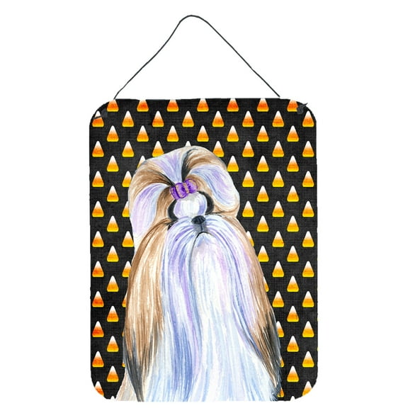 Shih Tzu Candy Corn Halloween Portrait Wall or Door Hanging Prints
