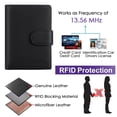 thumbnail image 4 of Small Wallet for Women Leather RFID Blocking ID WIndow Credit Card Holder Clutch Travel Handbag- Black and Blue, 4 of 7