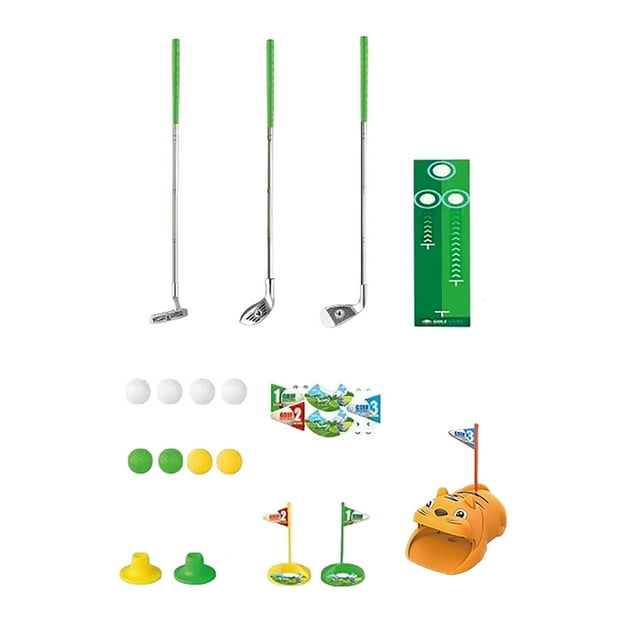 Education Puzzle Toys Automatic Putting Mat for Indoor Outdoor Practice with 3 Stainless Steel Putters Alignment Mat Animal Theme for Family Games and Skill Enhancement