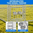thumbnail image 4 of Dextrus 14.8×14.8×7.9FT Heavy Duty Outdoor Dog Kennel, Rotating Feeder Bowls & UV-Resistant Waterproof Cover, Yard Dog Enclosure for Medium Large Dogs, 4 of 10