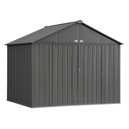 Ezee Shed Steel Storage 10 X 8 Ft. Galvanized Extra High Gable Charcoal