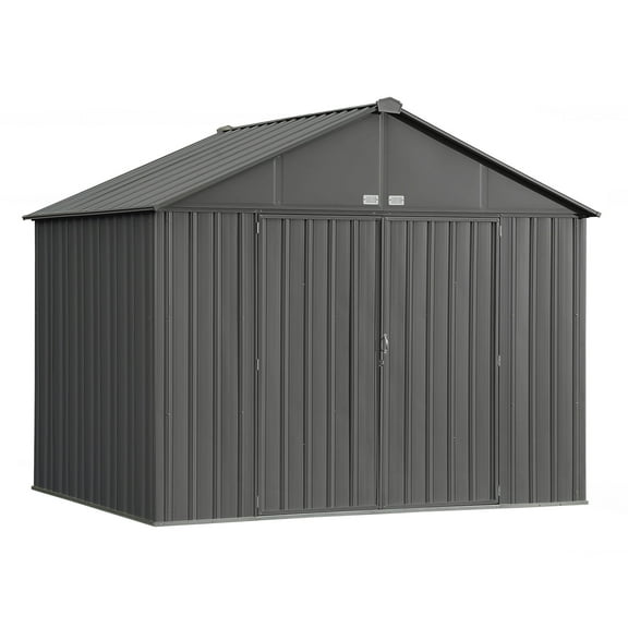 Ezee Shed Steel Storage 10 X 8 Ft. Galvanized Extra High Gable Charcoal