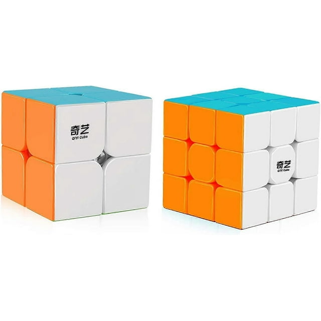 Paquete de cubos de velocidad Qiyi 2x2 3x3, juego de cubos mágicos Qidi's 2x2 Warrior W 3x3, paquete de juguetes rompecabezas sin pegatinas