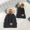 thumbnail image 3 of Minnieouse Gorro de lana con pompón para mujer, sombrero cálido decorativo, transpirable, protección para los oídos de invierno, sombreros femeninos, Sombreros Caqui Minnieouse AP013438-01, 3 of 6