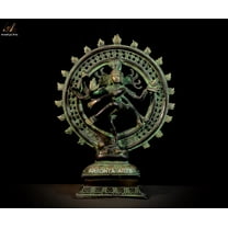 Aradhya Arts Brass Natraj statue, 11.02 inch tall sculpture of Lord Dancing Shiva with weight 2.8 Kg for Home Décor, Temple, Offices and all occasion gifting.