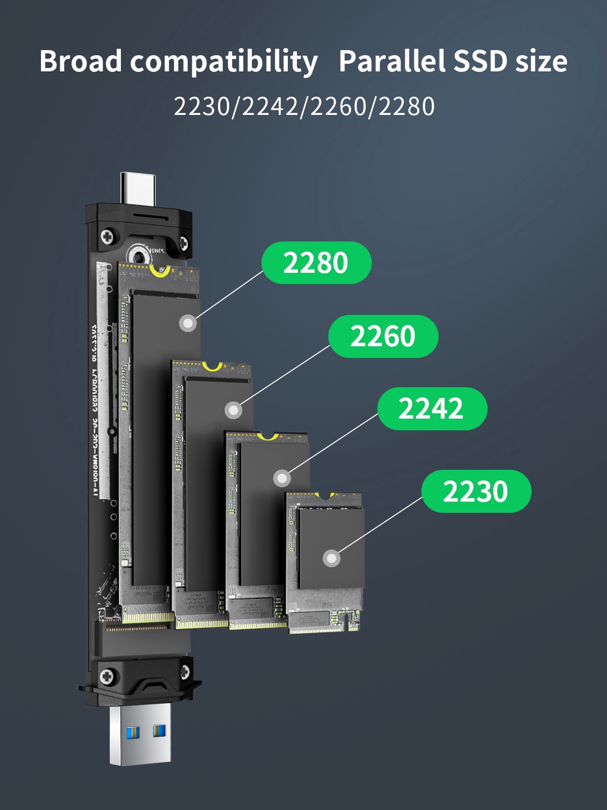 Lemorele M.2 NVME Enclosure, M.2 SSD NVMe Enclosure USB 3.1 Gen 2 to PCI-e, NVMe to USB Adapter for 2230/2242/2260/2280 M.2 SSD Support M-Key/M+B