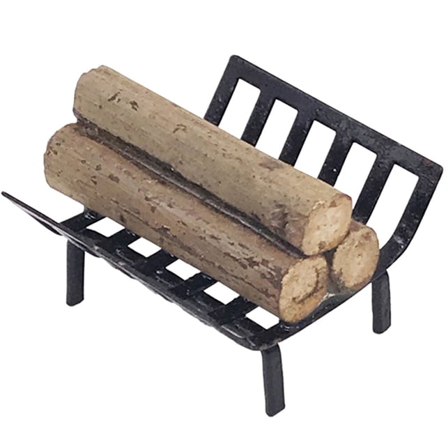 OULII Mini Grille de Feu Décorative 1 Ensemble pour Amateurs de Maisons de Poupées Noir 3.2X2.8Cm