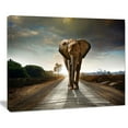 thumbnail image 1 of Design Art Single Walking Elephant Photography Canvas Art Print, 1 of 2