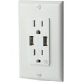 thumbnail image 3 of GE Ultra Pro 2 USB + 2 AC In-Wall Receptacle, 4.0A, White, 36064, 3 of 4