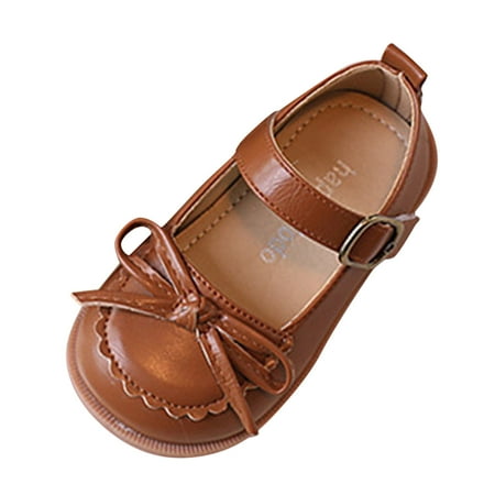 

Sngxgn Toddler/Little Kid Girl s Dress Mary Jane Ballet Flats Bow Flower Girl Wedding Party Ballerina Flat Shoes(Brown 4.5-5 Y)