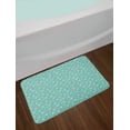 thumbnail image 2 of Floral Bath Mat, Computer Graphics of Botanical Design Drawn by Hand, Plush Bathroom Decor Mat with Non Slip Backing, 29.5" X 17.5", Turquoise Peach, by Ambesonne, 2 of 2