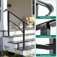 thumbnail image 2 of Dextrus Handrails for Outdoor Steps, 4-5 Step Stair Railing Outdoor 63.4" Length Black, Porch Wrought Iron Railing Adjustable Angle Safety Handrails for Balconies, Parks, Residential Steps（1 Pack）, 2 of 8
