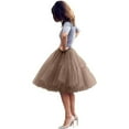 thumbnail image 6 of Women Tulle Skirt 4-Layers Mesh Fluffy Princess Underskirt A Line Knee Length Dancing Tutu Skirt for Wedding Party Homecoming Prom, 6 of 8
