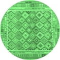 thumbnail image 1 of Ahgly Company Indoor Round Oriental Emerald Green Traditional Area Rugs, 3' Round, 1 of 4