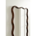 thumbnail image 3 of Kate and Laurel Talma Modern Scalloped Rectangle Wall Mirror, 24 x 36, Walnut Brown, Rectangular Wavy Mirror for Use as Bathroom Mirror for Over Sink or Cute Nursery Mirror, 3 of 8
