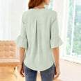 thumbnail image 5 of YUANxueke Womens Dressy Blouses Ruffle Half Sleeve Shirts Casual Comfortable V Neck Trendy Tops Elegant Summer Fashion Outfits, 5 of 5