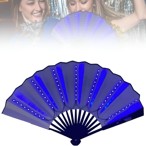 BESTSKY Folding Fan LED Light Up Hand Fan,New Boots on The Ground Fan,Light up Fans for Line Clacking Dancing for Women Foldable,Line Dance Popping Fans,Hand Fan Glowing Stage Performance (A Type*1)