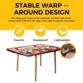 thumbnail image 4 of Christmas Table Cloths for 3 Foot Rectangle Tables, Winter Santa Claus Poinsettia Wooden Grain Patio Waterproof Elastic Fitted Tablecloths, Washable Rectangular Table Cover for Camping, 4 of 8