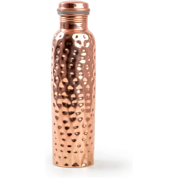 HIMALAYAN BAZAAR 34 Oz Pure Copper Water Bottle for Ayurvedic Health
