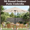 thumbnail image 3 of Pure Garden 9FT Outdoor Vented Patio Umbrella with Easy Crank (Tan), 3 of 9