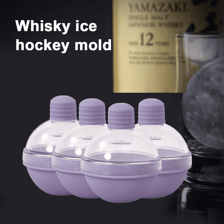 Silicone Sphere Ice Mold,Round Ice Cube Mold, Reusable Ice Ball Maker -  purple