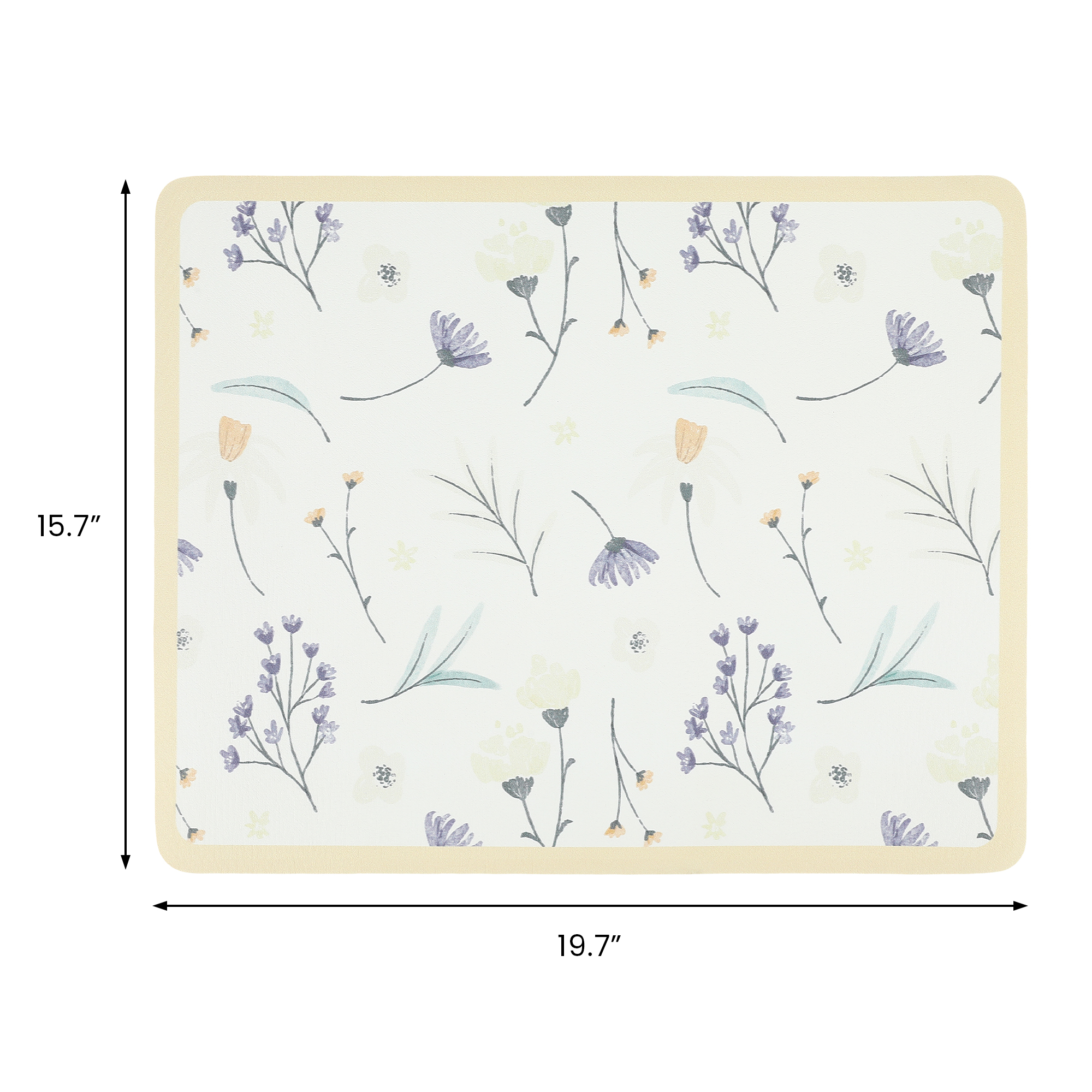 Unique Bargains Floral Quick Dry Dish Drying Mats for Kitchen Light Orange 19.7*15.7 inch