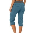 thumbnail image 4 of Pantalon Capri Cargo pour Femmes Été Décontracté Plein Air Actif Randonnée Capris Cargos avec Multiples Poches, 4 of 6