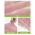 thumbnail image 4 of Pink Gold Bar Stool Covers Set of 6, Boho Modern Abstract Minimalist Aesthetic Flower Stretch Bar Chair Covers with Backs, Removable Pub Counter Height Chair Cover for Kitchen Dining Room Cafe, 4 of 7