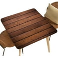 thumbnail image 2 of Square Fitted Tablecloth with Elastic Edge for Banquet Buffet Kitchen Dining Party Bbrown Wood Wall Background Fitted for 36"x36" Square Table Style-29, 2 of 4