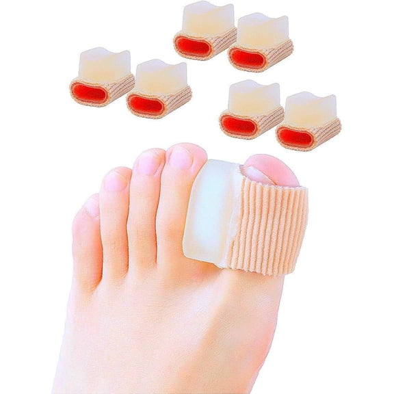 Povihome Toe Separators & Bunion Corrector, 6 Pack Gel Toe Straightener for Overlapping Toes, Elastic Fabric Toe Spacers for Bunion Pain Relief, Hammer Toe Corrector for Women & Men